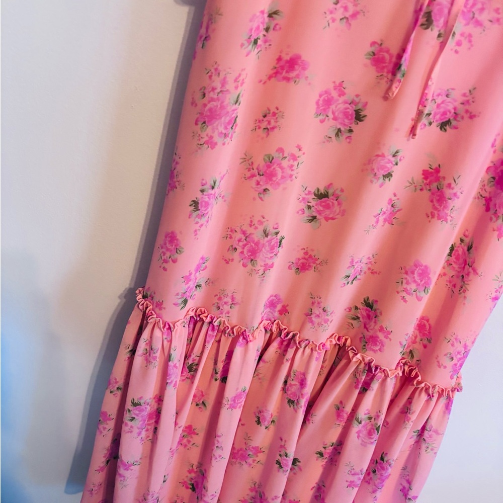 Loveshackfancy x target pink floral romantic dress with puff sleeves and ruffle - Picture 5 of 5